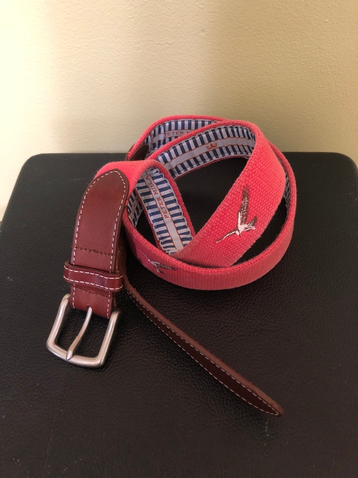 Peter Milar Embroidered with Leather Belt size 40