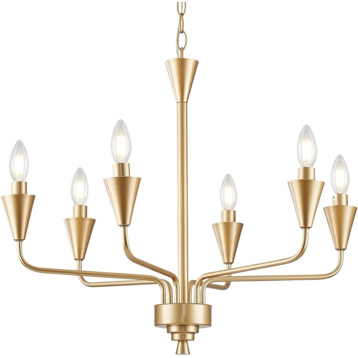 6 Light Candel Modern Gold Finish Chandelier