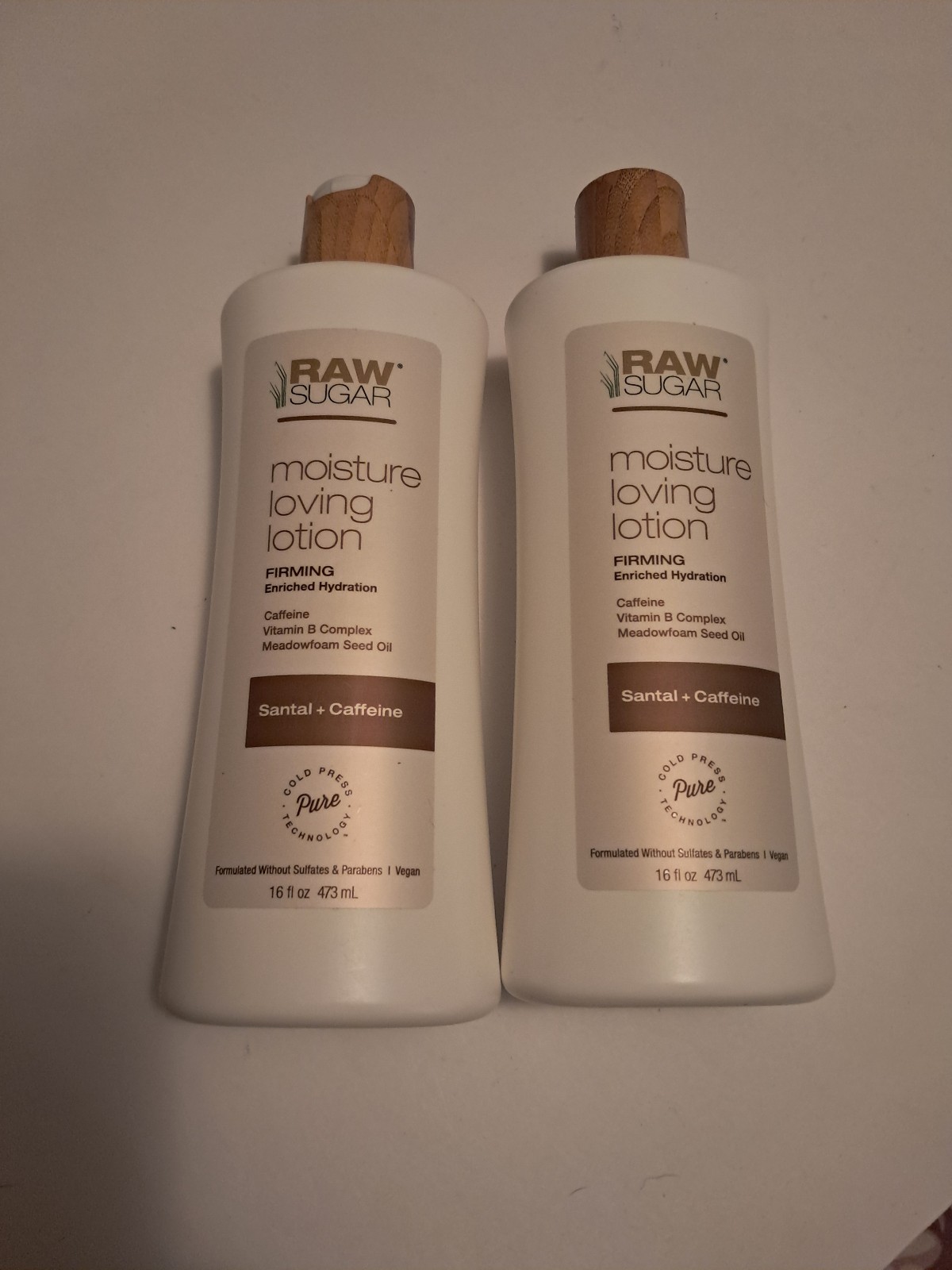 Raw Sugar Moisutre Loving Lotion Firming Santal + Caffeine 16oz- bundle of 2 New