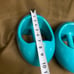 MID CENTURY MCM GRAFAR TEAL SPACE WEIGHTS PORTABLE EAMES EXERCISE DUMBBELLS