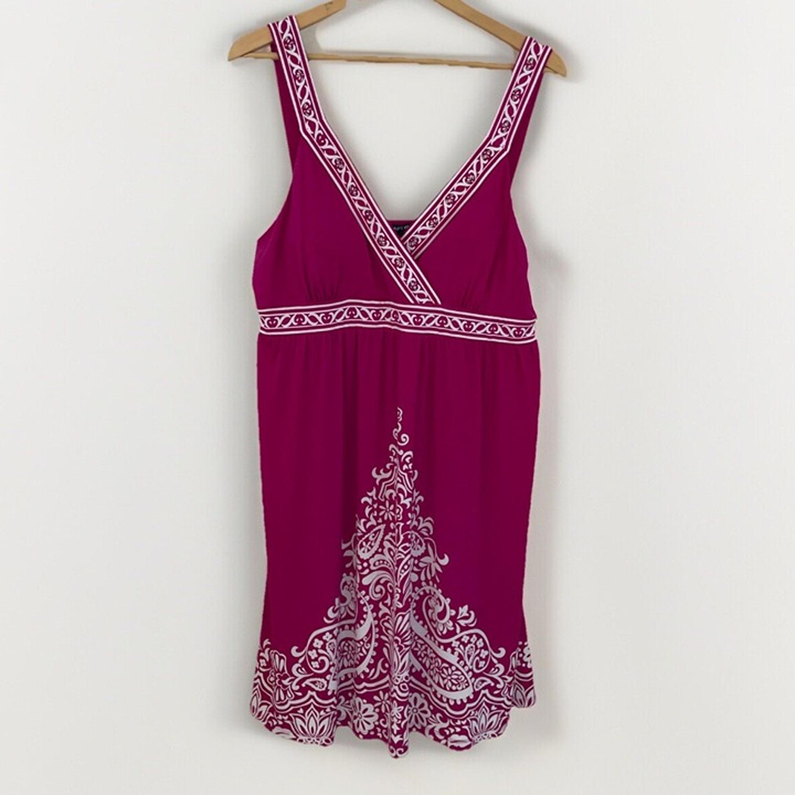 Baby Doll Midi Dress Women's XL Barbie Pink Empire Waist Stretch Y2K - Apt. 9