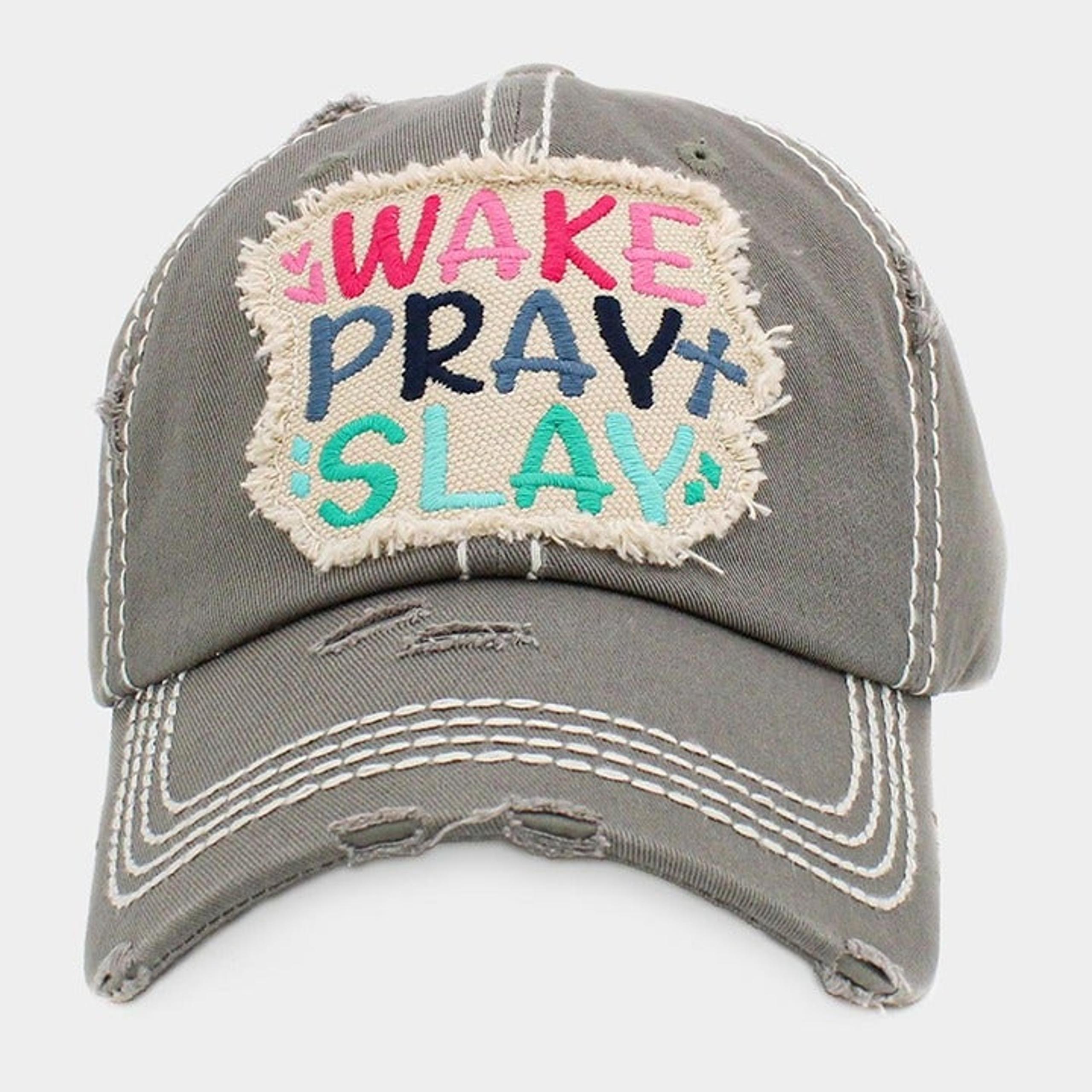 WAKE PLAY SLAY Vintage Baseball Cap