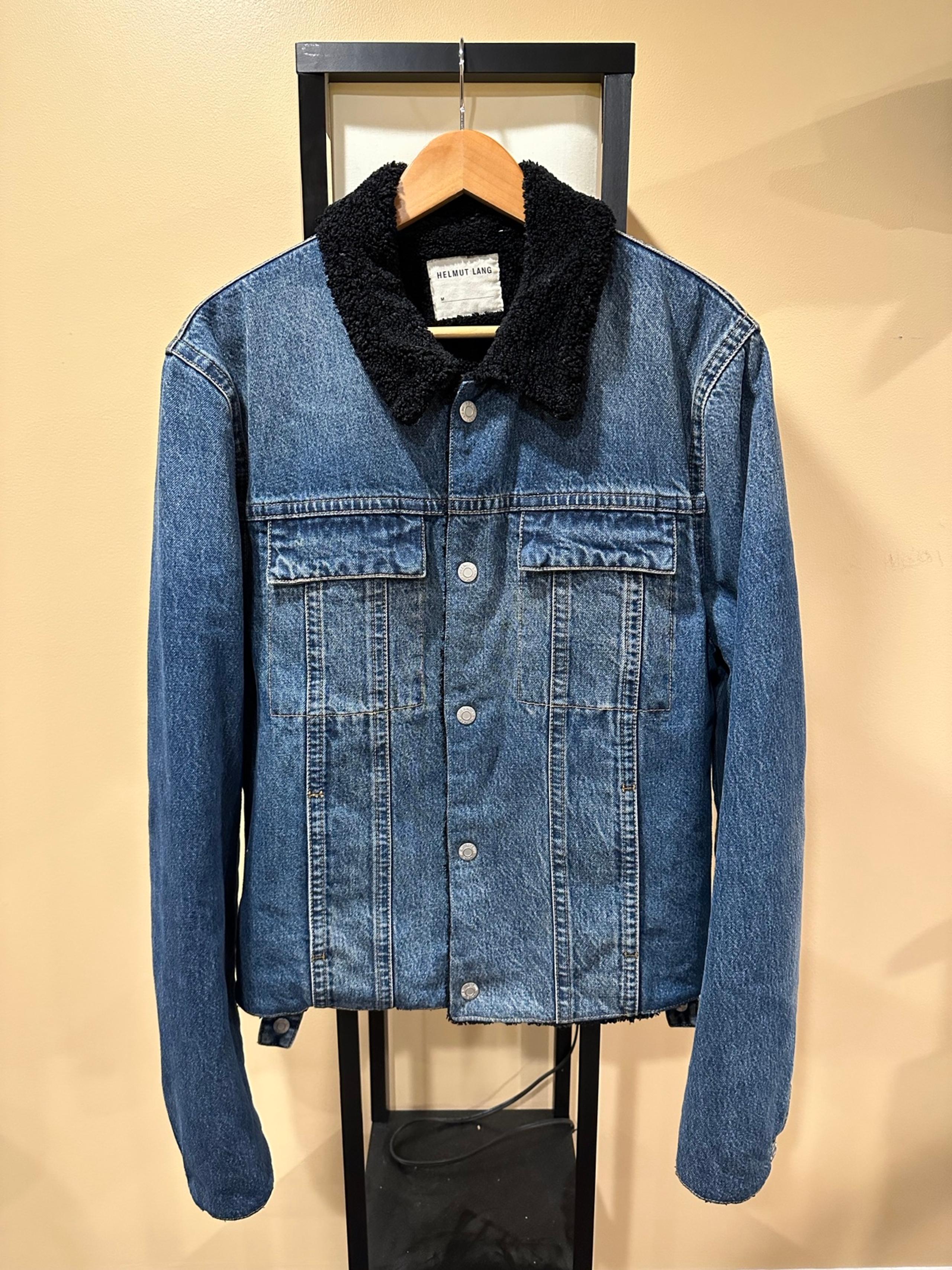 Helmut Lang Sherpa Fleece Lined Blue Denim Jacket
