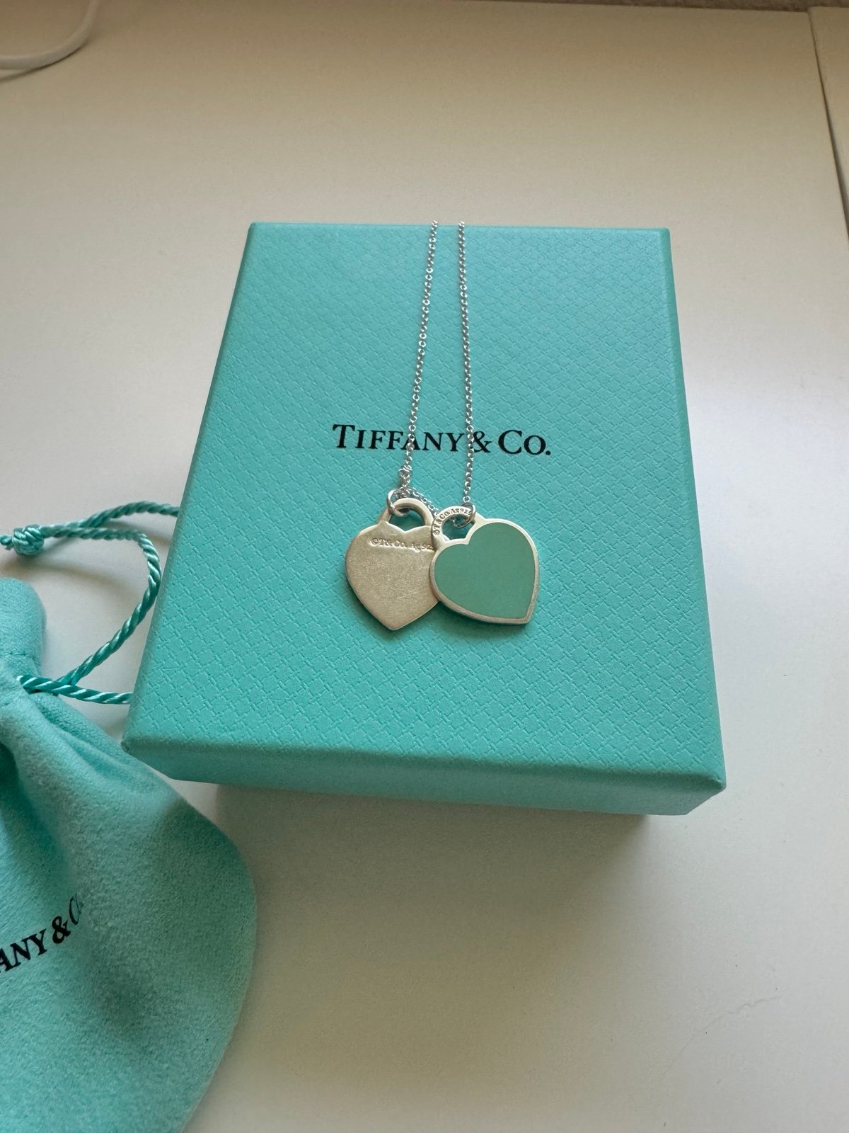 Tiffany Blue® Double Heart Tag Pendant in small