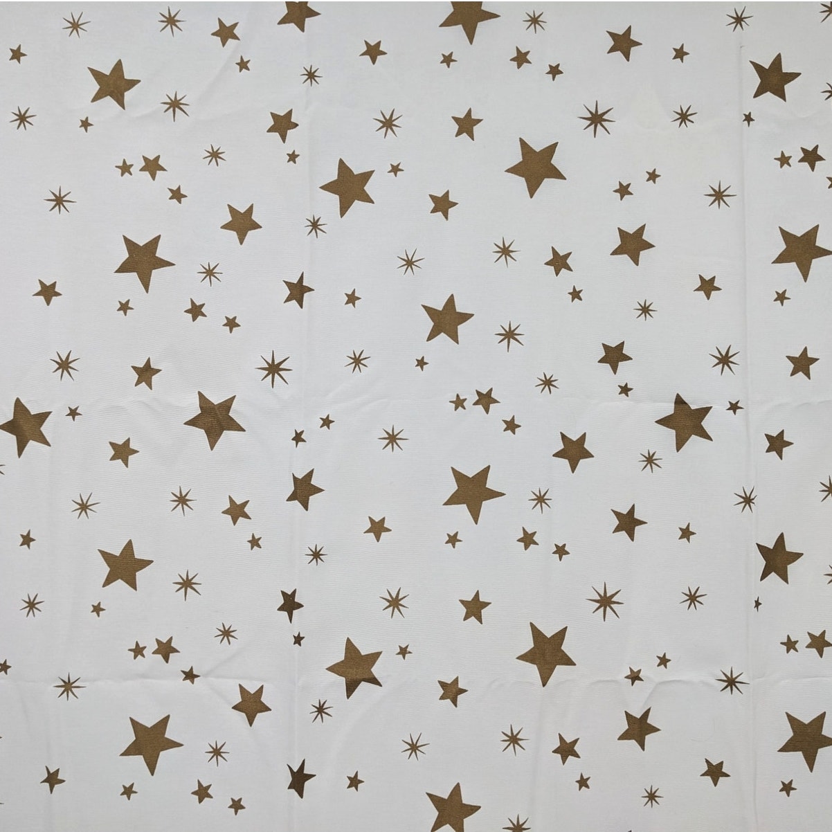 Vintage Metallic Gold Star White Celestial Ceiling Cloth Fabric ~ Vintage 1990's