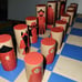 Unique Ikea Chess Set/Game Board...Real Hardwood...Very Cool