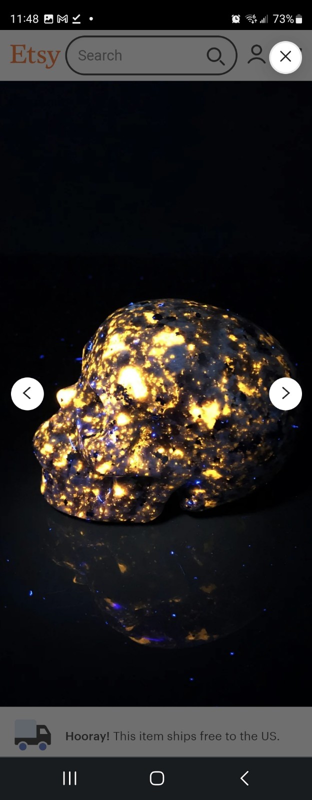 Med size youperlite skull great flash under blakloght