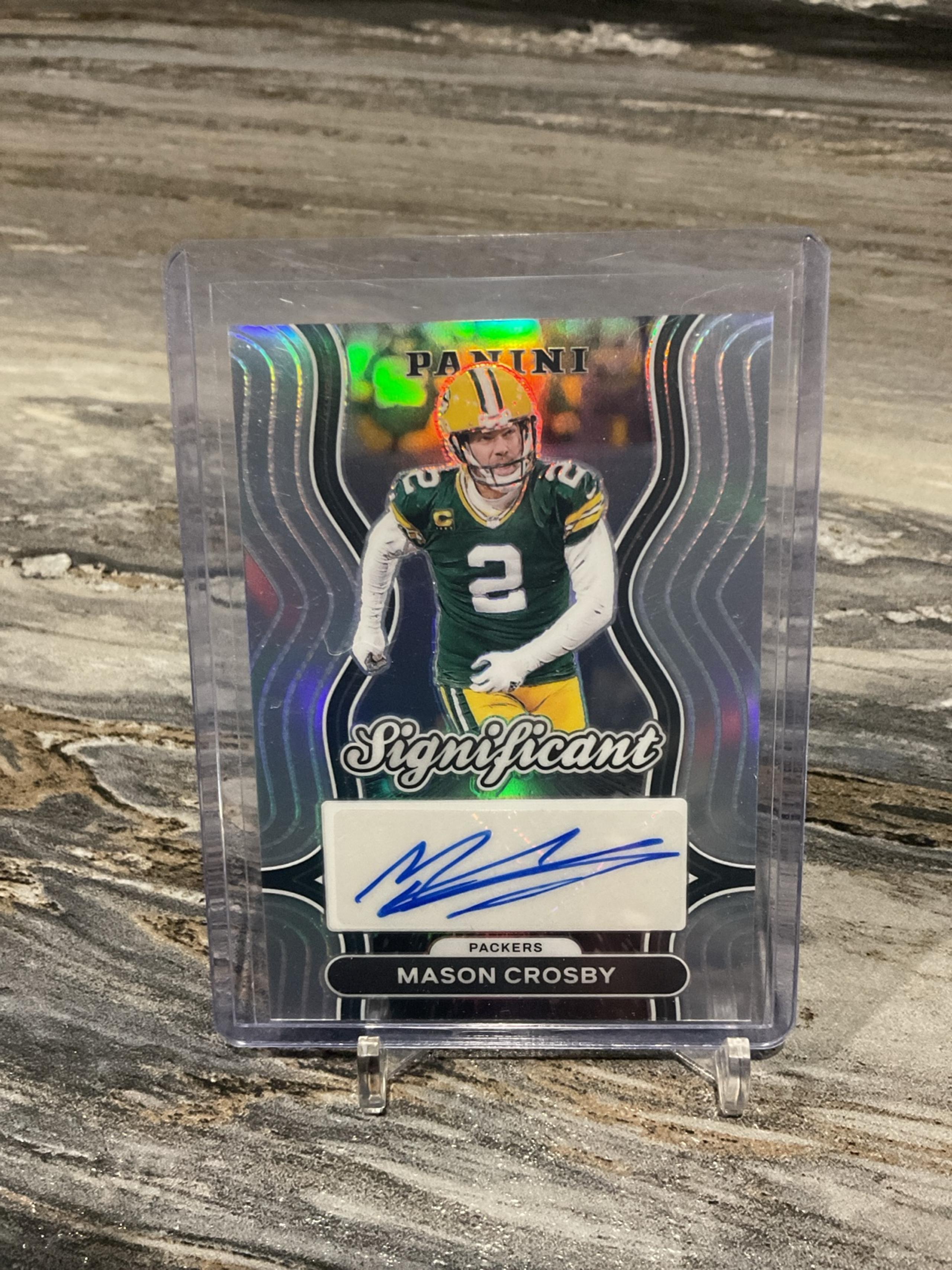 Mason Crosby Prizm Silver Holo Autograph Card