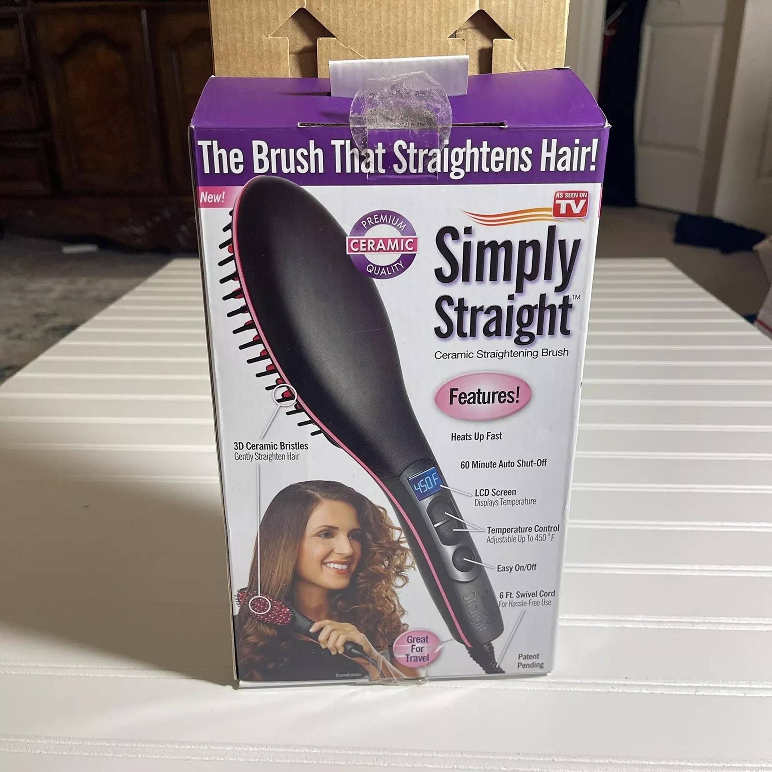 Simply Straight Ceramic Hair Straightening Brush As Seen On TV Tested