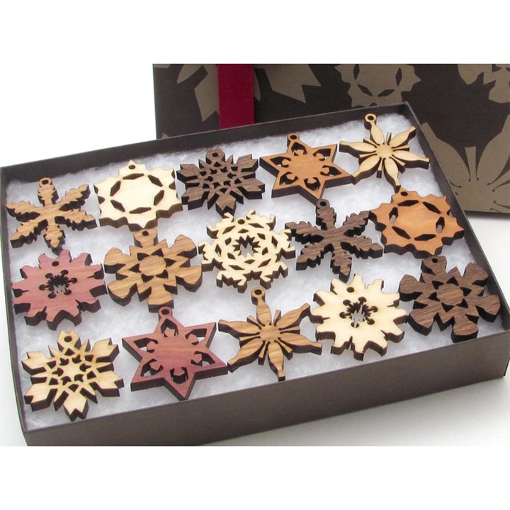 Mini Snowflake Ornaments from Nestled Pines - Gift Box set of 15 . All New Desig