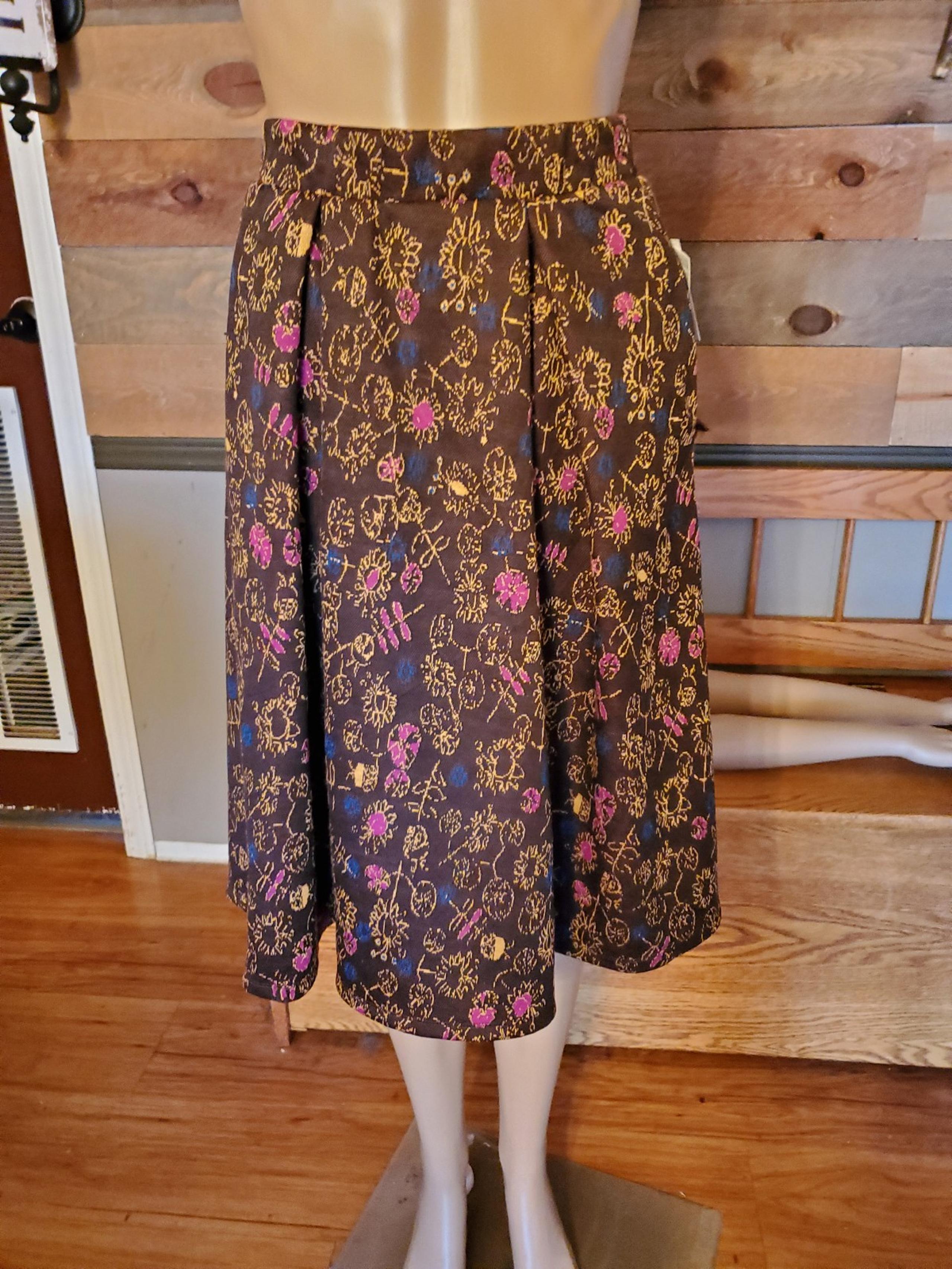 LuLaRoe Brown Floral Madison Full Skirt