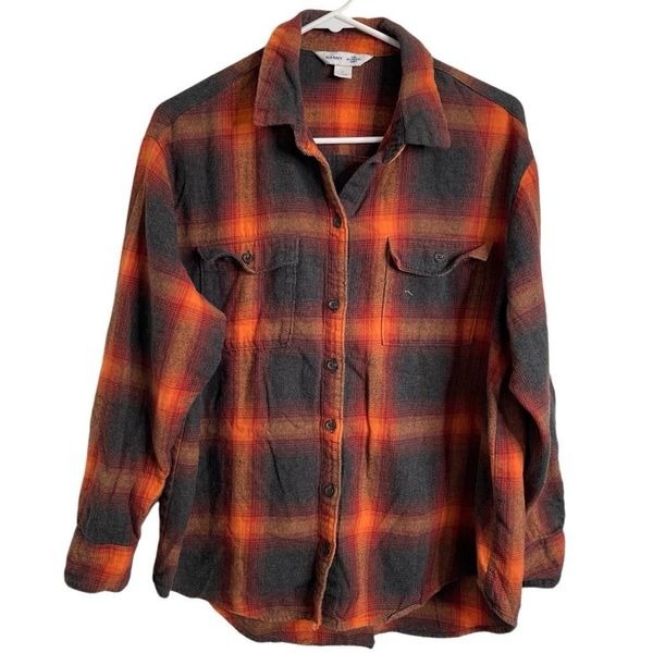 Old Navy Womens The Boyfriend Shirt L Swiftie Evermore Dupe Button Up Plaid