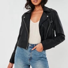 Ultimate Boxy Faux Leather Biker Jacket