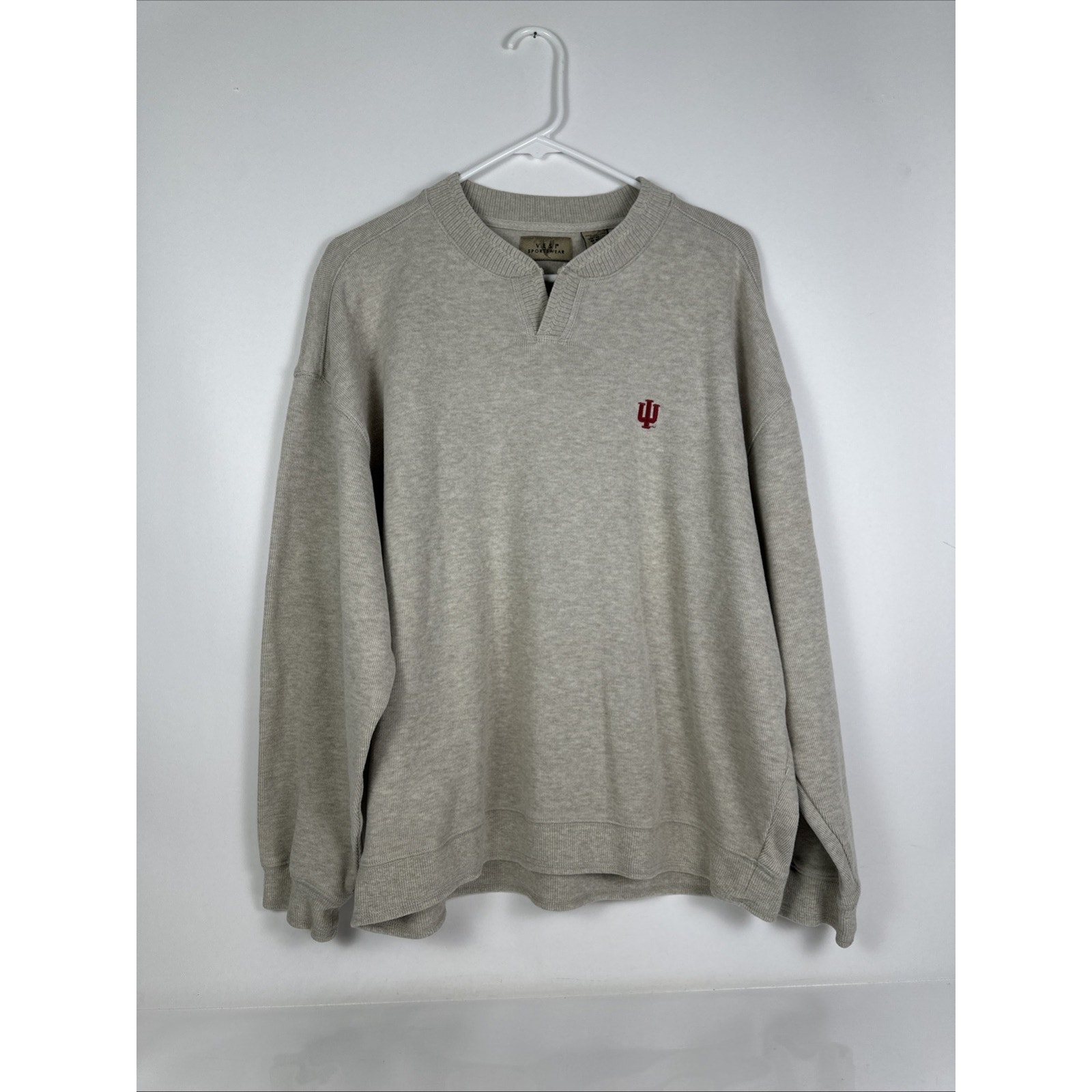 Vesi Sportswear IU Indiana University Sweater Cream/Tan Size Mens XL