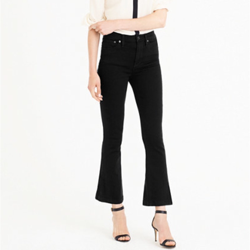 J.Crew Black 28 Billie Demi Boot Crop Denim Jeans Cotton High Rise Regular Fit
