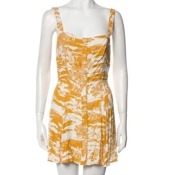Reformation Jessa Yellow Button Down Mini Dress Women’s US 2