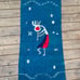 Kokopelli Blue Wool Rug With Fringe 57 x 27