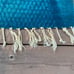 Kokopelli Blue Wool Rug With Fringe 57 x 27