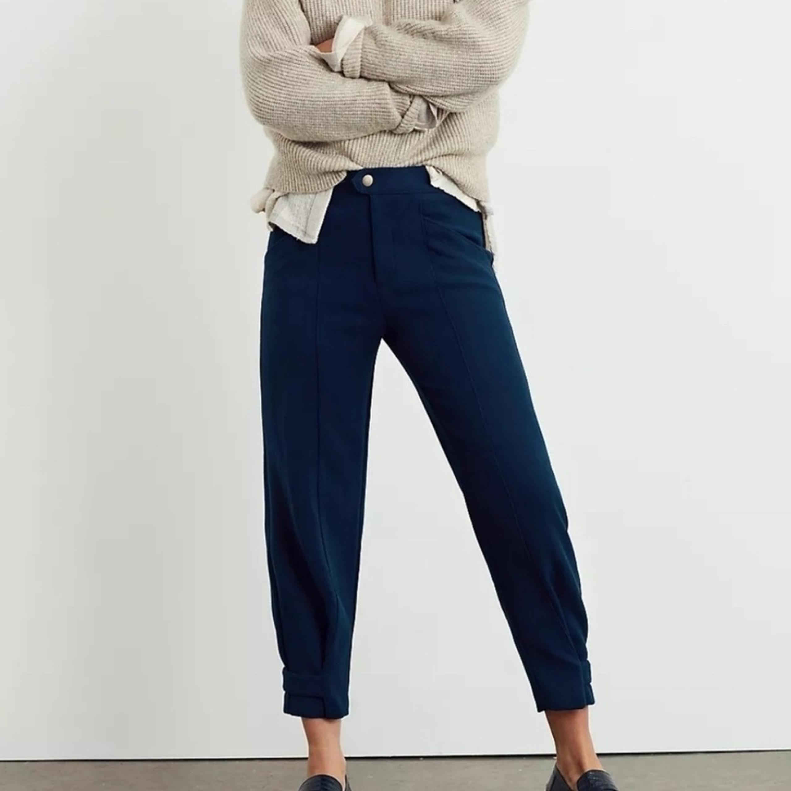 Maeve by Anthropologie Magda Tapered Pants 10 Blue