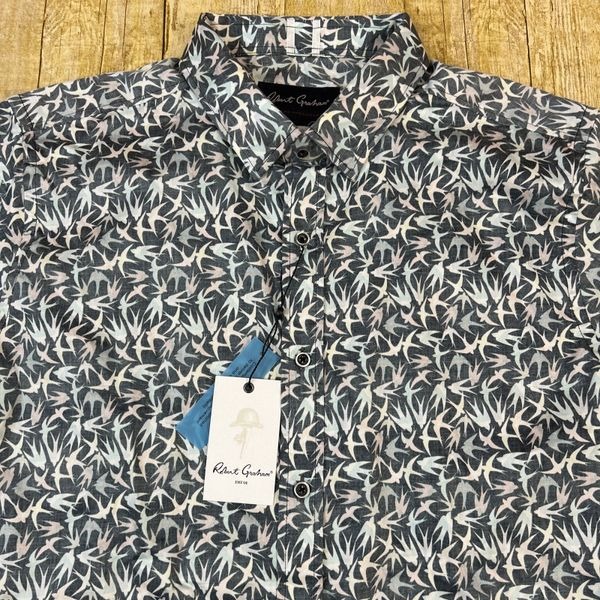 Robert Graham Modern Americana Shirt Tailored Fit XL Short Sleeve NEW NWT