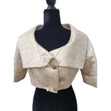 JACQUARD BROCADE EVENING COCKTAIL WEDDING RUNWAY COUTURE JACKET CARDIGAN COVER