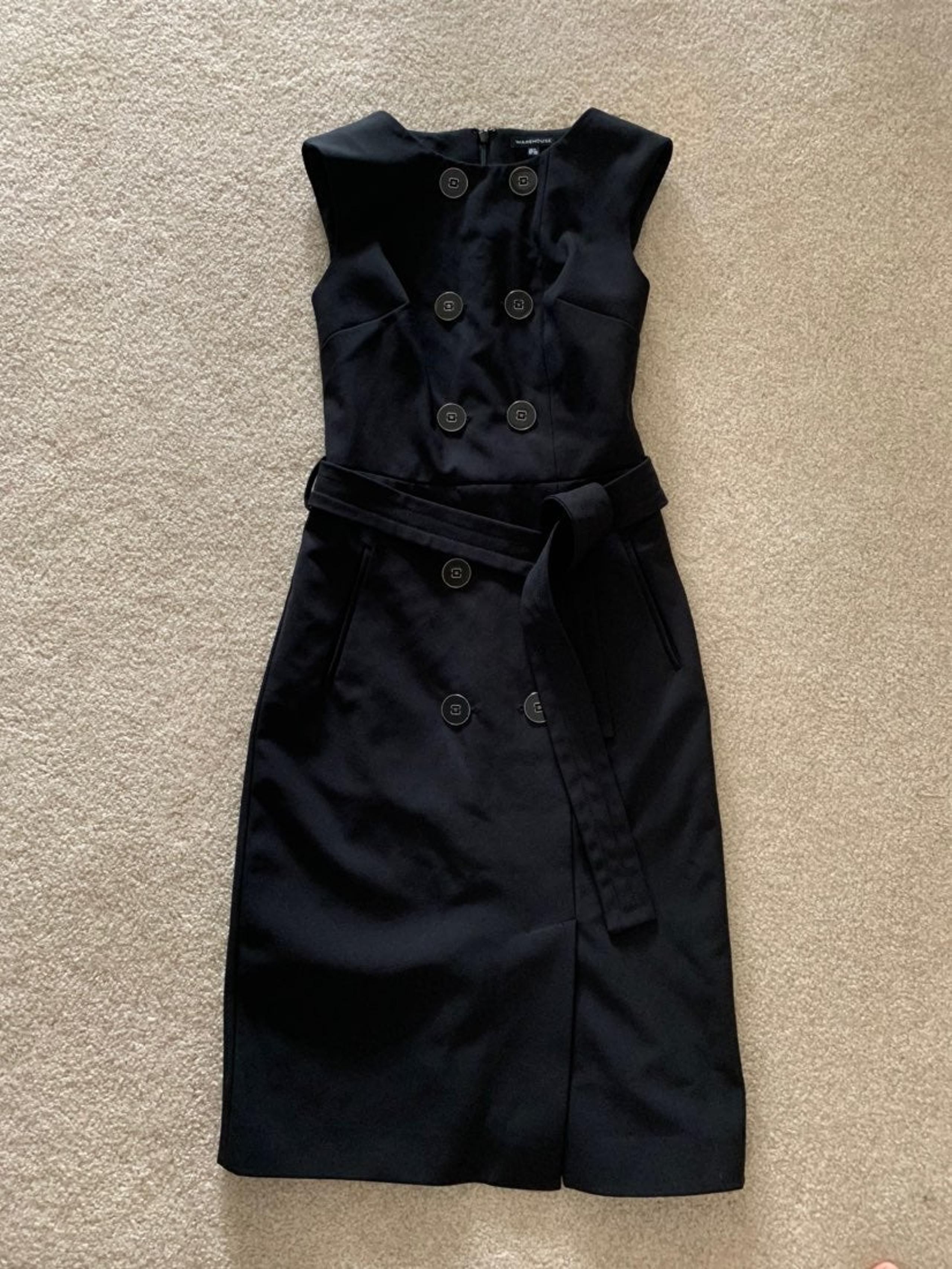 Warehouse midi black dress XS