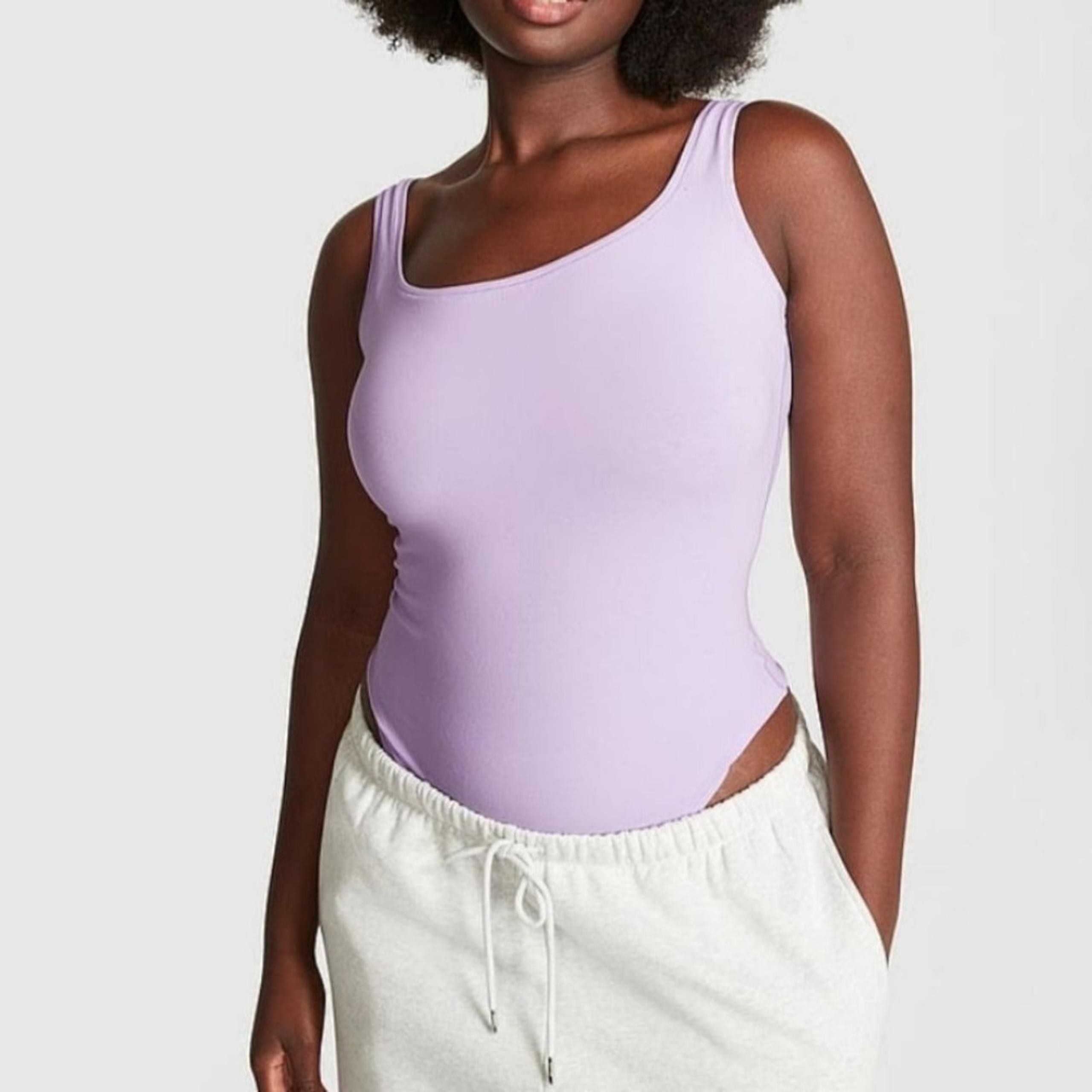 PINK Victoria's Secret Womens Base Cotton Bodysuit Size. Large NEW.