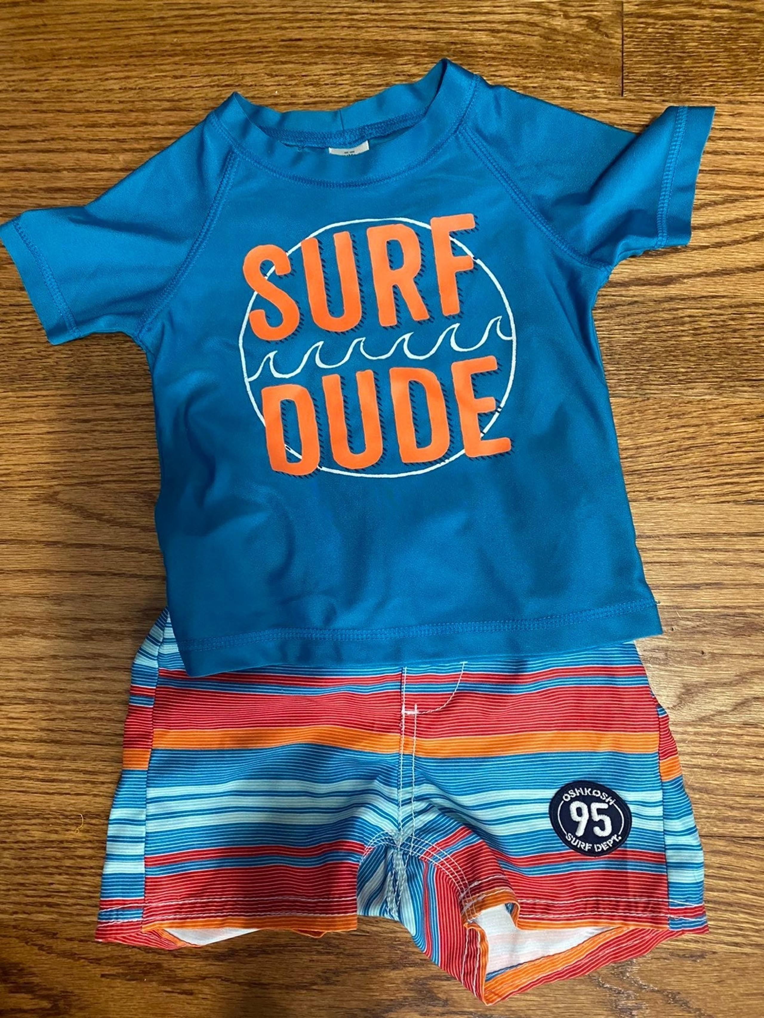 oshkosh swim trunks and rash guard
