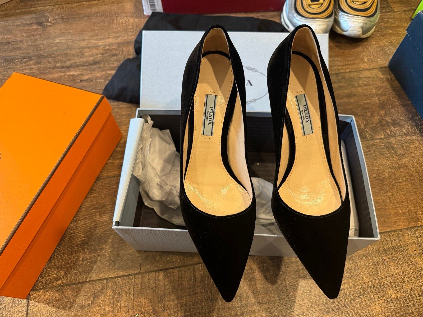Prada velvet pumps