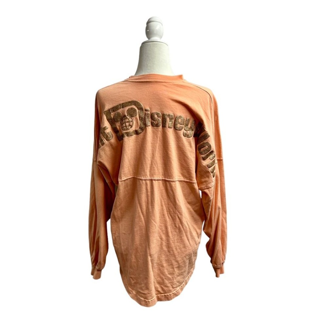Walt Disney World Parks WDW Rose Gold Glitter Long Sleeve Spirit Jersey Small S