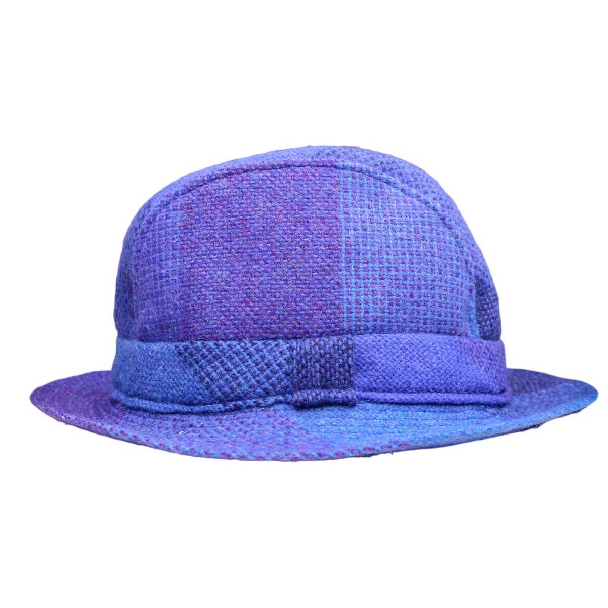 Avoca Collection Hat Irish Tweed Purple Blue Bucket Fedora Size M