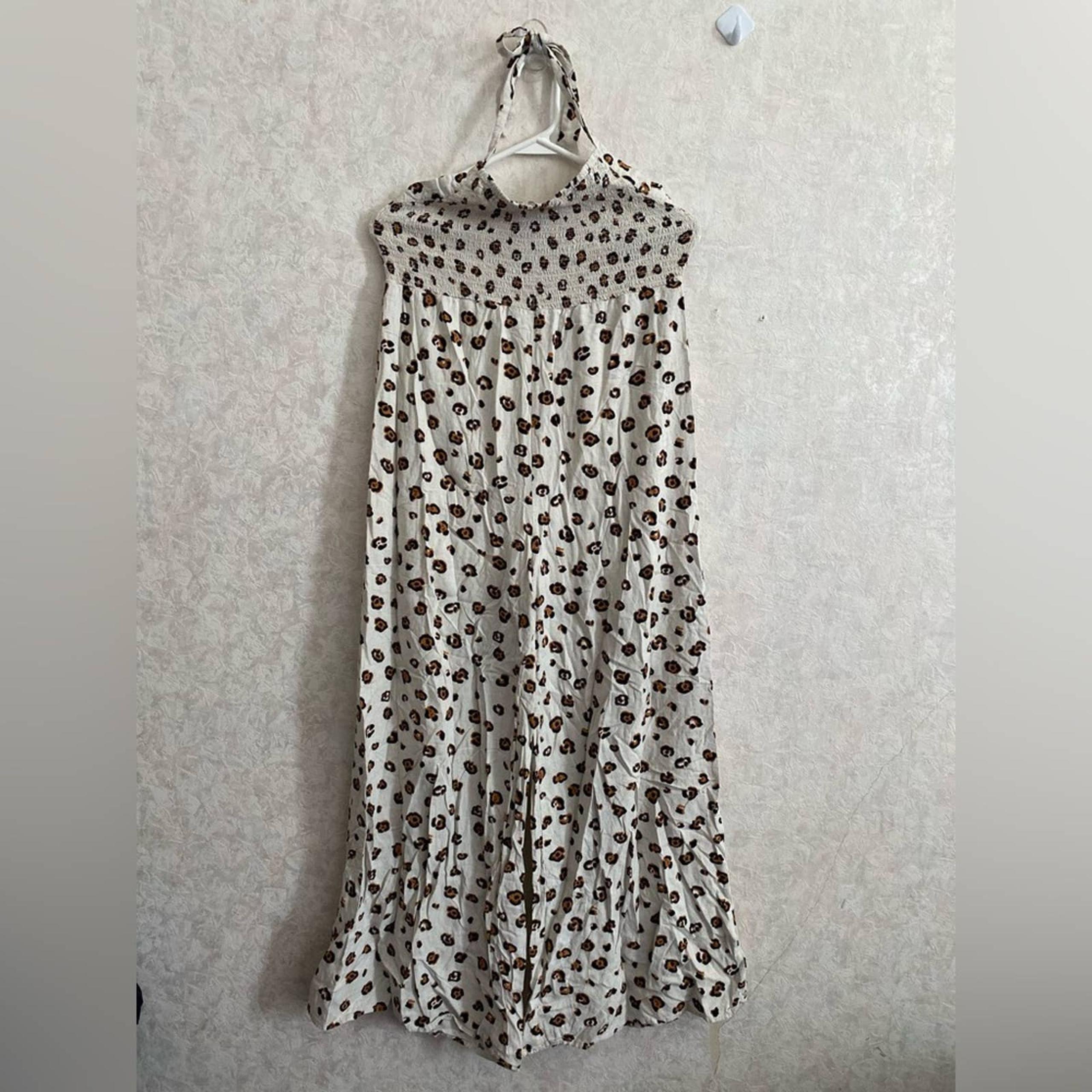 Pink Lily women’s medium animal print halter style jumpsuit