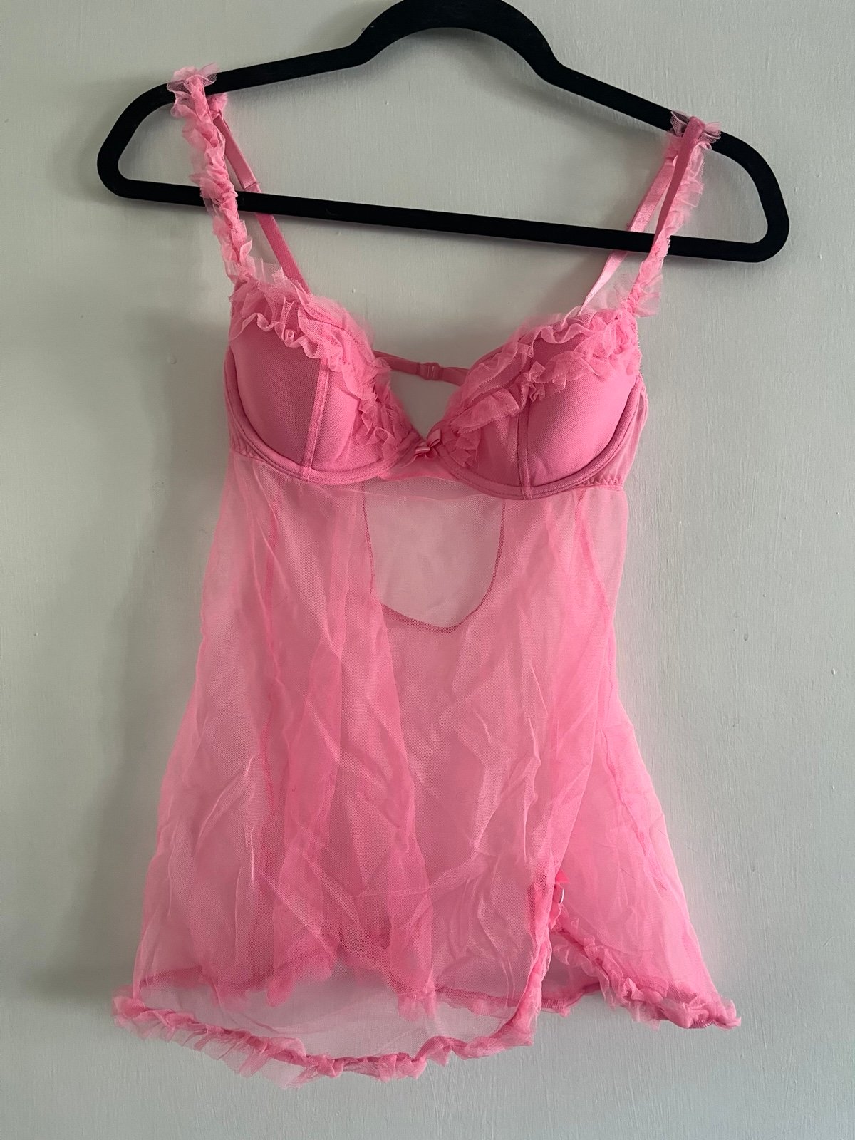 Victoria secret pink lace babydoll top