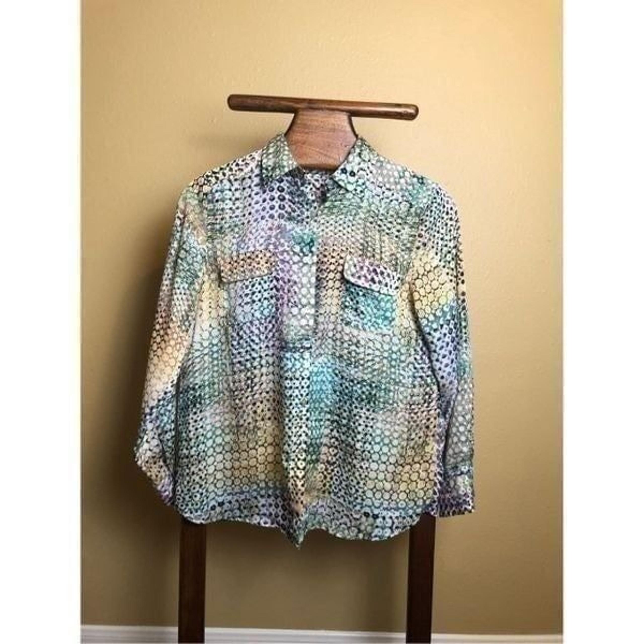 Nicola Sz M  Blouse Multi-Color Polka Dots  Long Sleeve