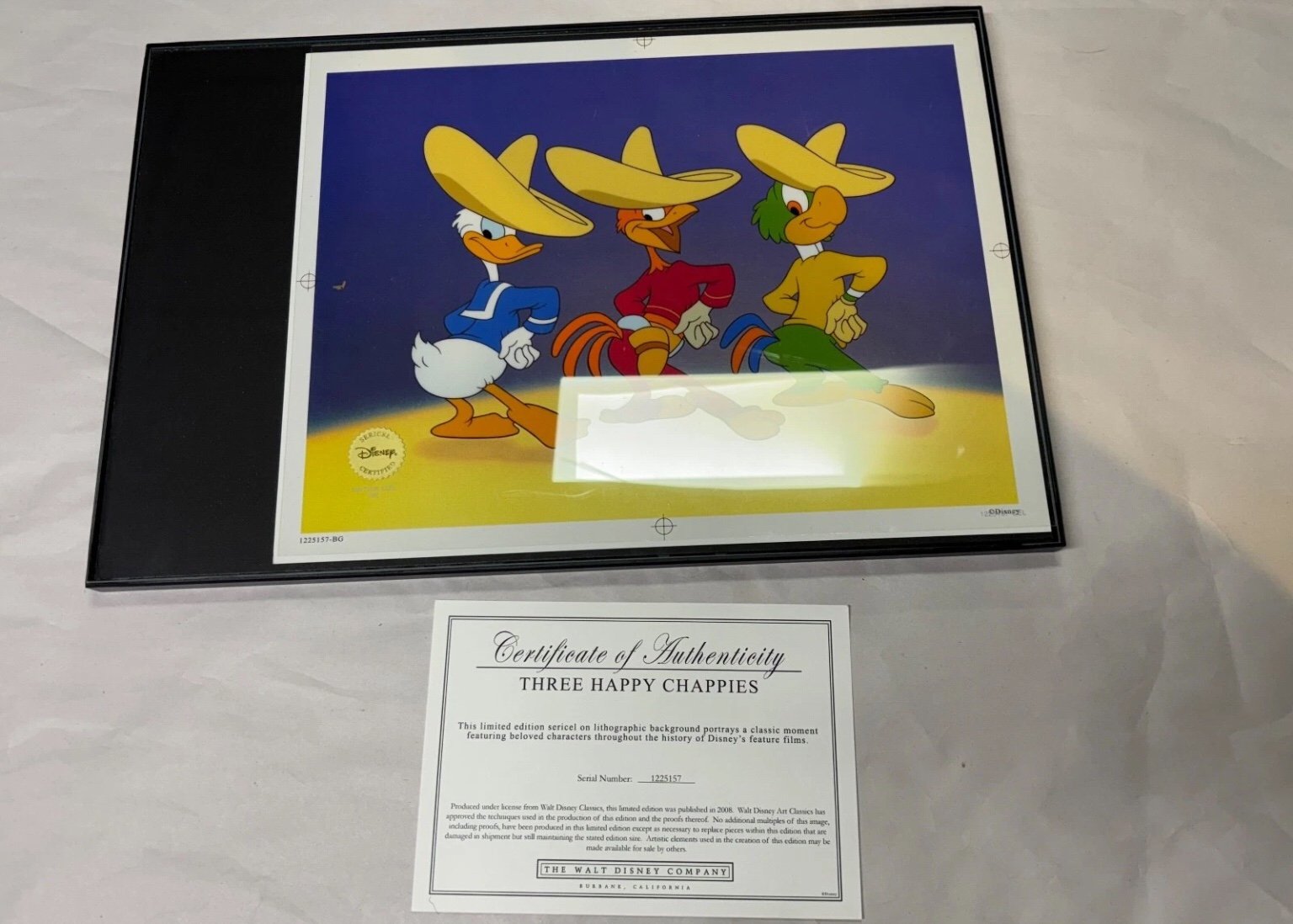 THREE HAPPY CHAPPIES Disney Limited Edition Sericel Free Shipping
