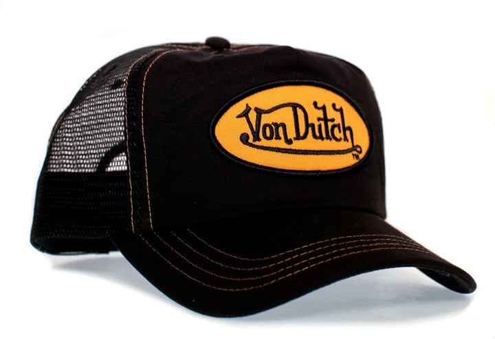 Von Dutch Vintage Y2K Mesh Snapback Trucker Hat Silver