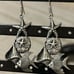 Vintage Sterling silver sea Ocean life Fish Star fish shell Pierced Drop earring