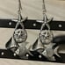 Vintage Sterling silver sea Ocean life Fish Star fish shell Pierced Drop earring