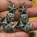 Vintage Sterling silver sea Ocean life Fish Star fish shell Pierced Drop earring