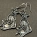 Vintage Sterling silver sea Ocean life Fish Star fish shell Pierced Drop earring