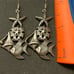 Vintage Sterling silver sea Ocean life Fish Star fish shell Pierced Drop earring