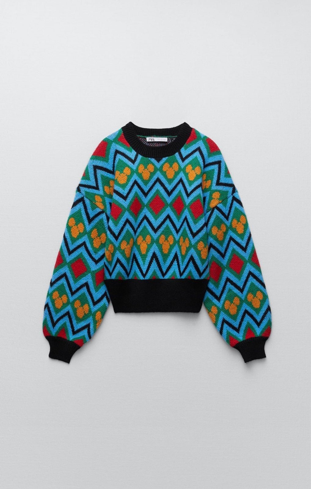 Zara Jacquard Knit Mickey Disney Sweater