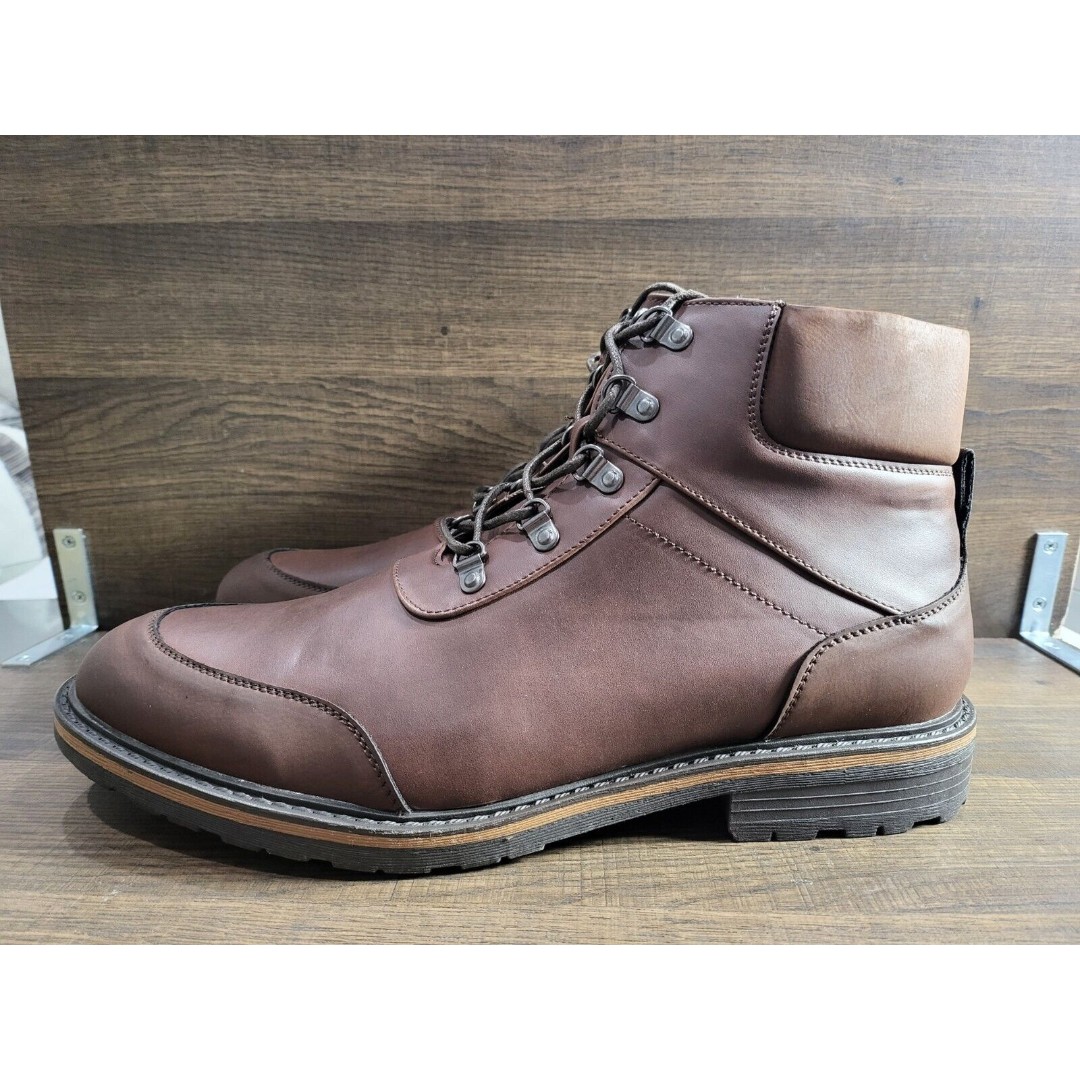 Unlisted by Kenneth Cole Men's Bainx Hiking Boots Lace-Up Dark Brown 13M New