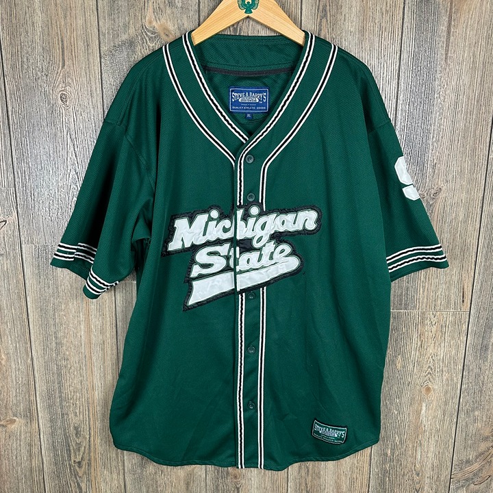 Michigan State Spartans Baseball Jersey Steve & Barry's Y2K Adult Size XL
