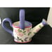 Capriware Ceramic Watering Can Hand Painted Pink & Purple Flowers Collectible