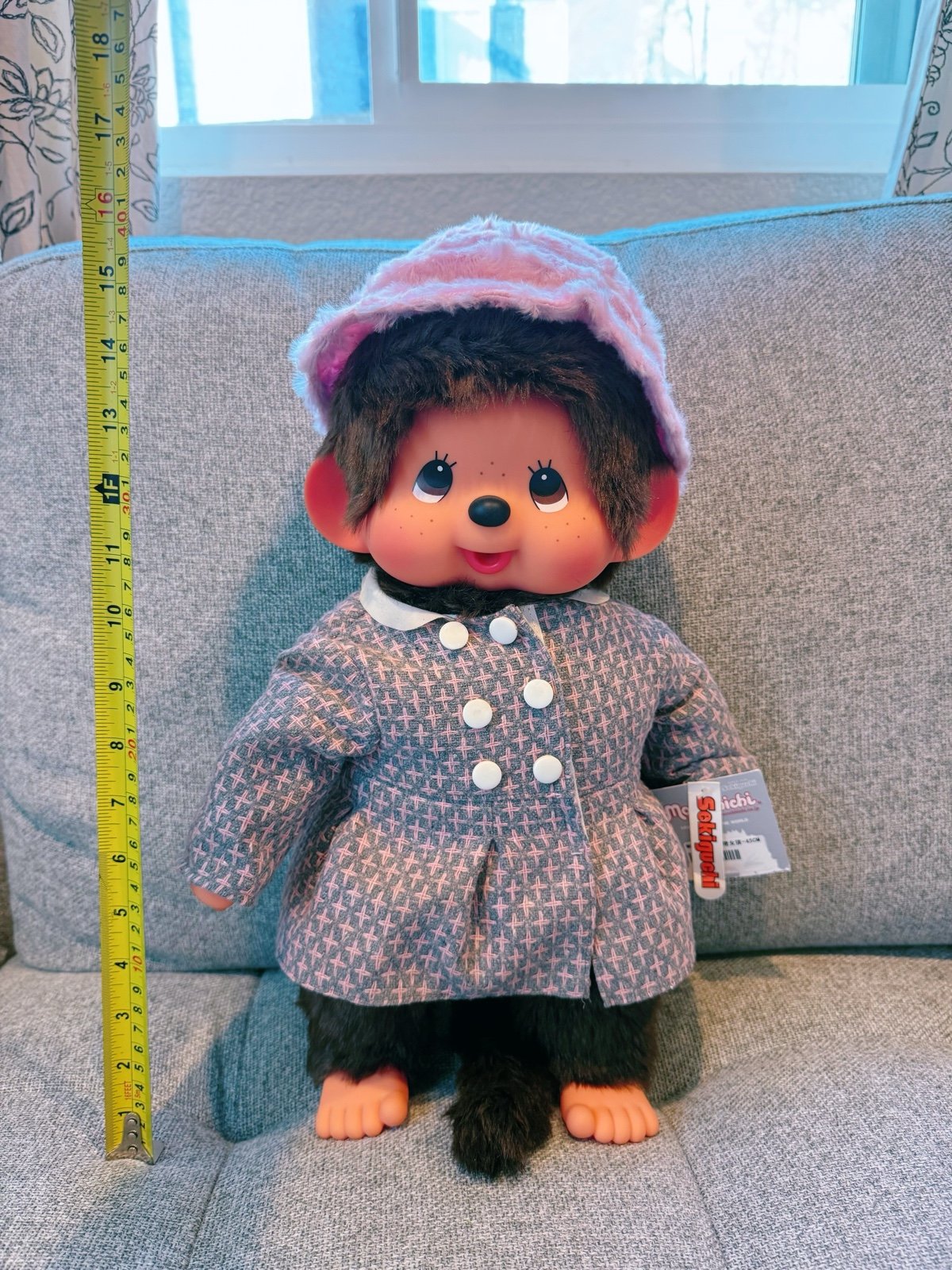large Monchhichi girl doll