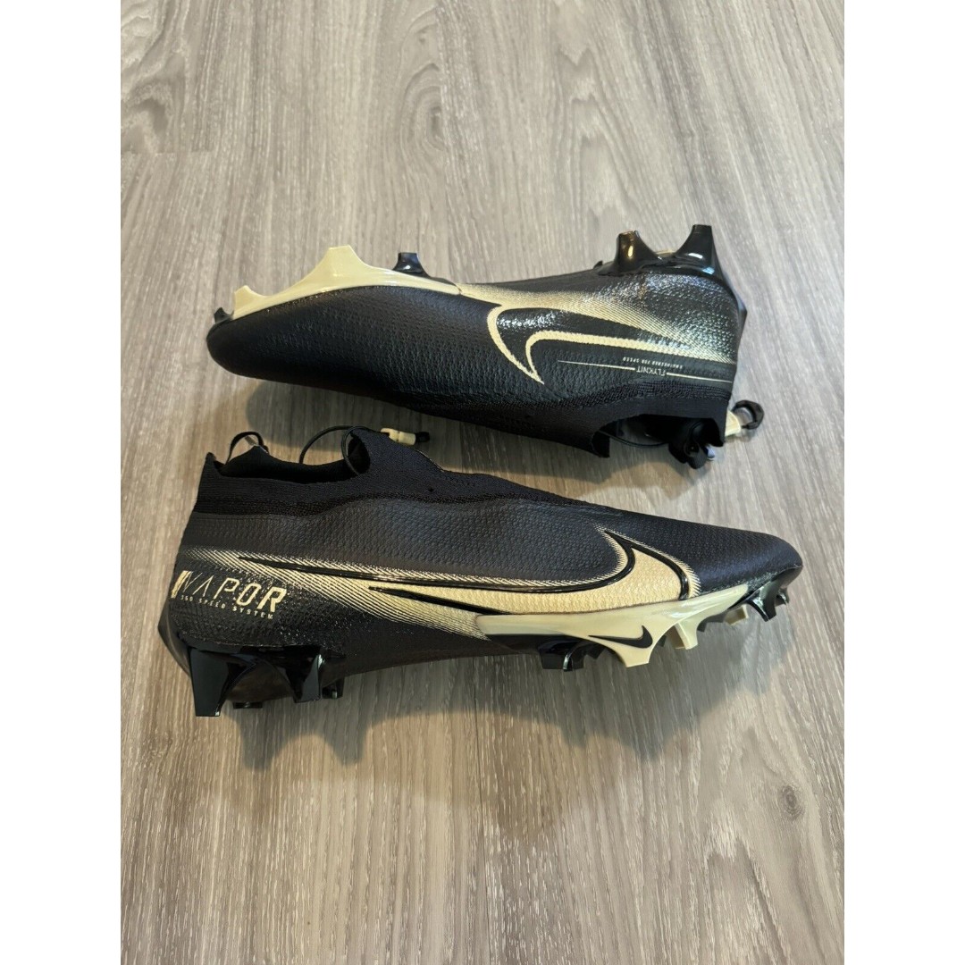Men's SIze 13 Nike Vapor 360 Elite Flyknit Black/Tan Football Cleats CV6282-004