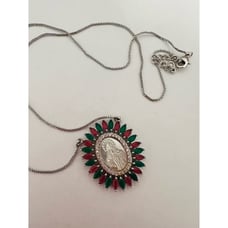 Our Lady of Grace Mother of Pearl Crystal Necklace
