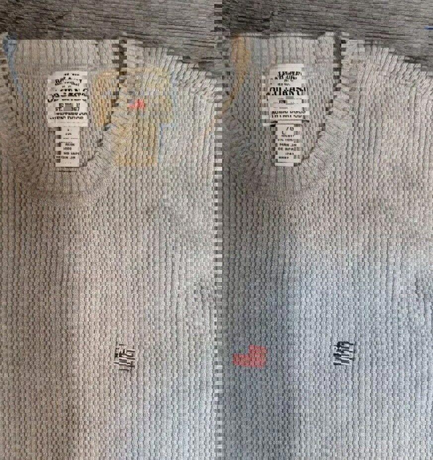 Ralph Lauren Polo Jeans Grey Ribbed Large Long Sleeve Sweater Japan Made Quality