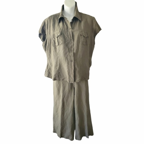 New York & Co. Army Green Pants Suit Size XL